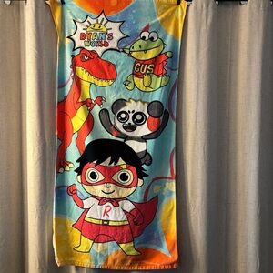 Ryan’s World Beach‎ Towels. Pre-owned. 100% Cotton. 28” x 58”. 2 Available.